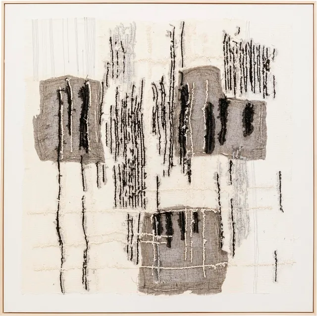 kare-design-leinwandbild-cucito-beige-120x120-cm-handgemalt image 1