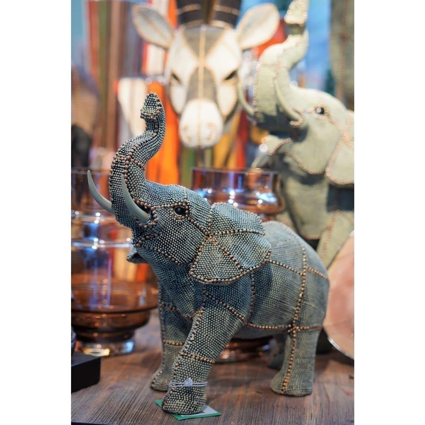 kare-design-deko-objekt-walking-elephant-pearls-37x38x17-cm-elefant-aus-kunstste image 2