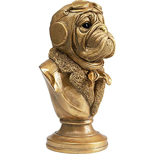 kare-design-deko-objekt-pilot-35-cm-hundeb-ste-gold-polyresin-handarbeit image 5