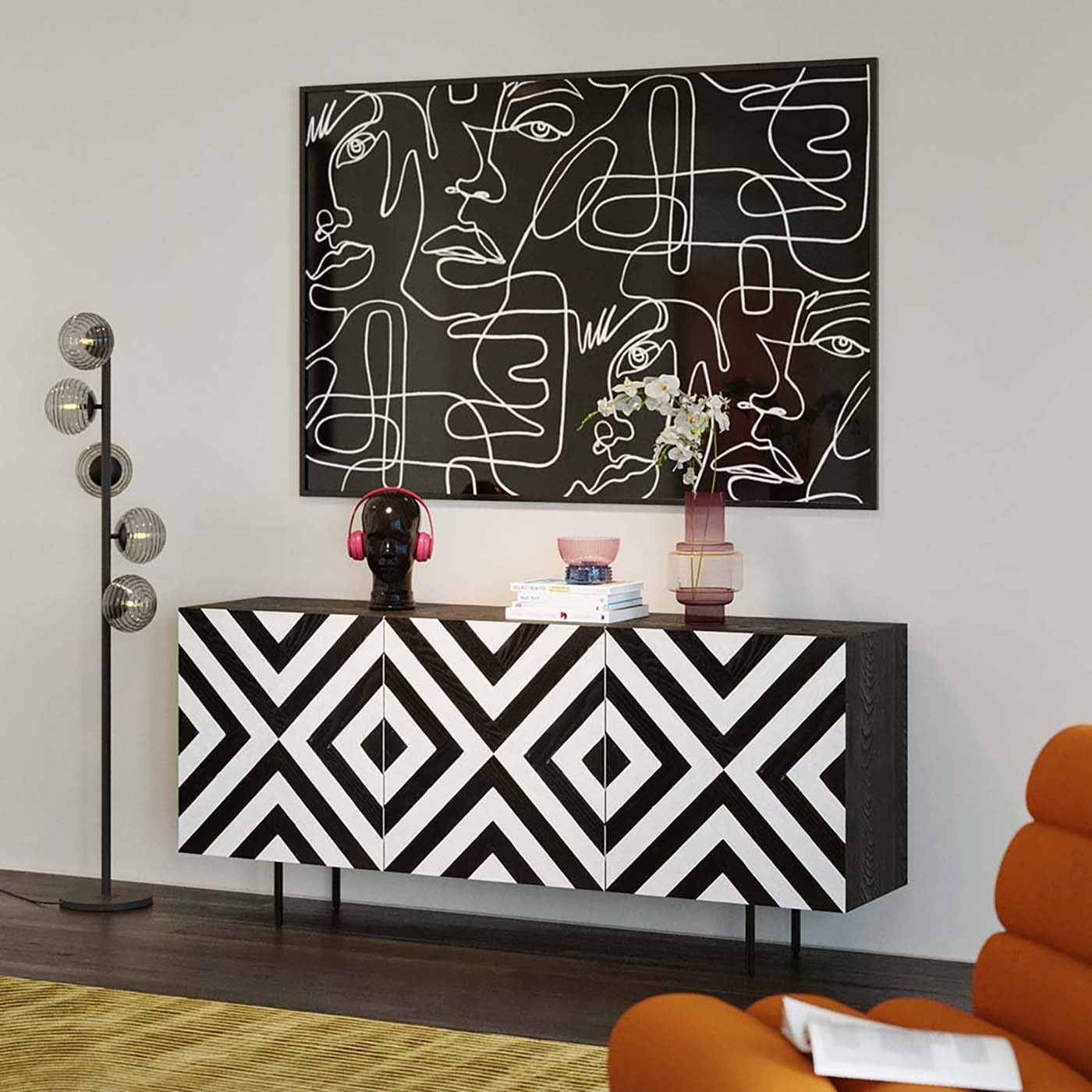 kare-design-kopfh-rerst-nder-black-recyceltes-glas-29x21x21-cm image 2