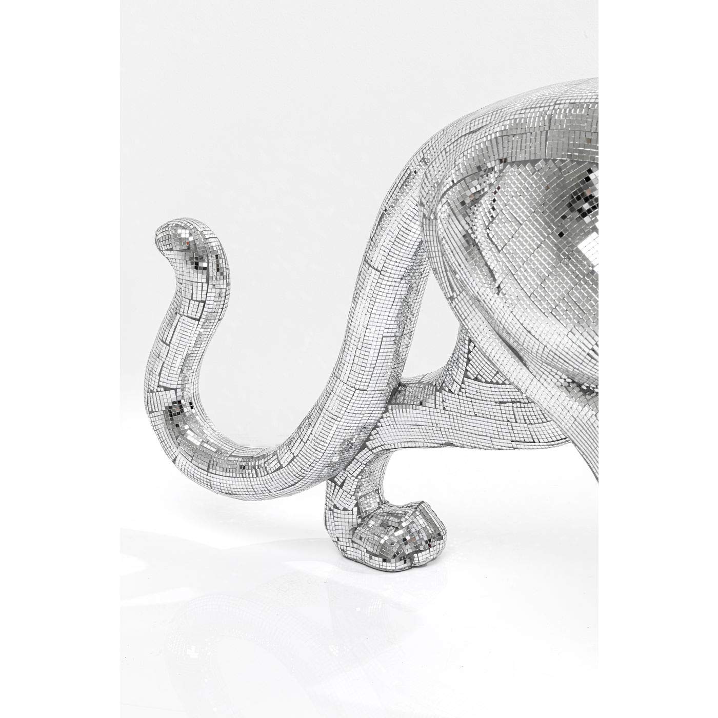 kare-design-deko-objekt-leopard-mosaic-silber-129-x-25-x-50-cm-boden-skulptur image 4