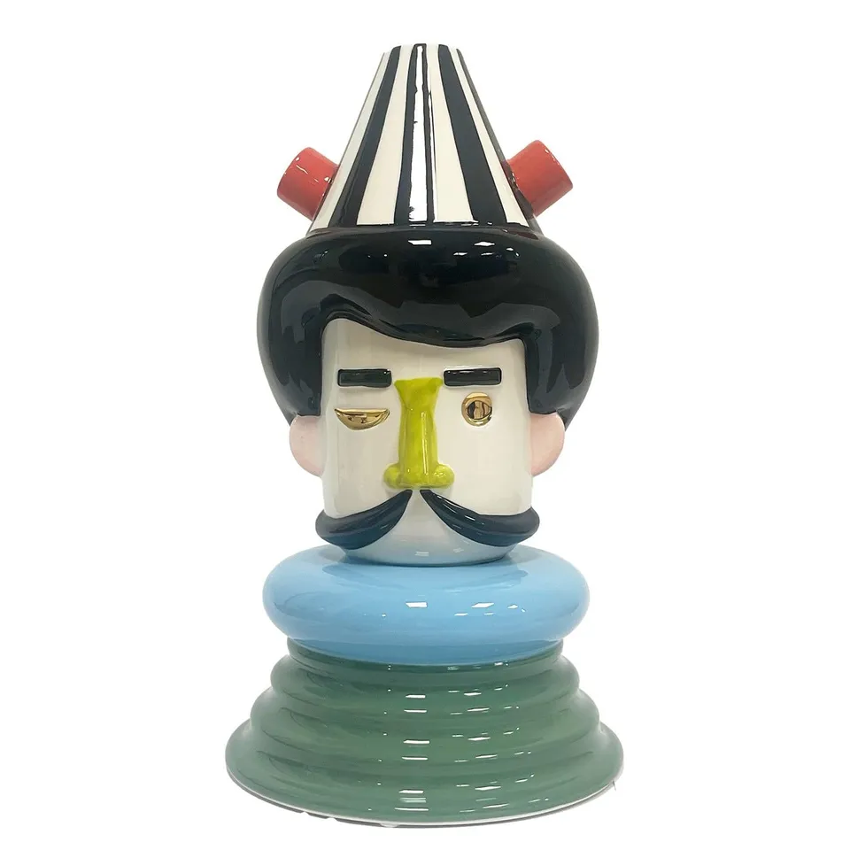 kare-design-deko-vase-puppet-boy-36-cm-keramik-b-ste-bunt-mit-gold image 1