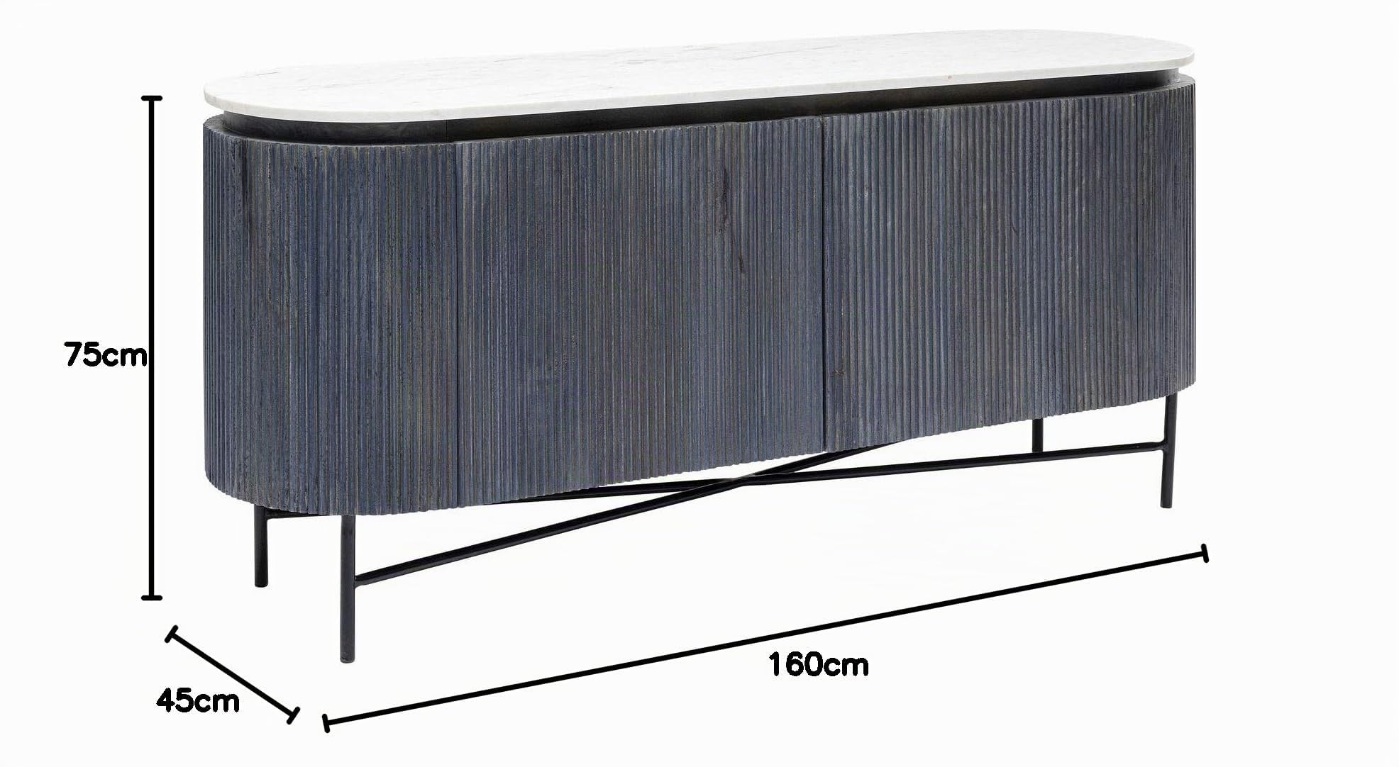 kare-design-sideboard-glenn-75x161x47-cm-tv-board-mit-marmorplatte-massivholz-un image 3