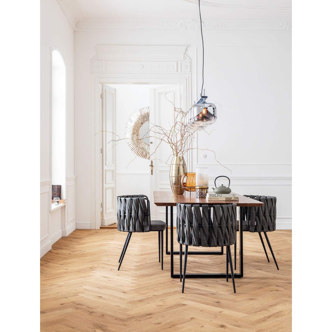 kare-design-vase-63952-braun-25-cm-kugelvase-aus-bernsteinglas-mit-metallgestell image 3