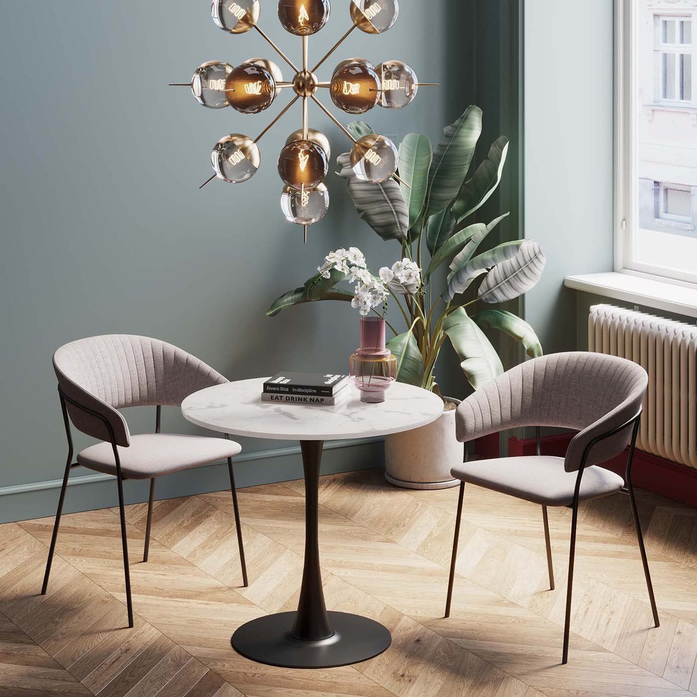 kare-design-schickeria-esstisch-rund-marmor-optik-80-cm-schwarz-wei image 2