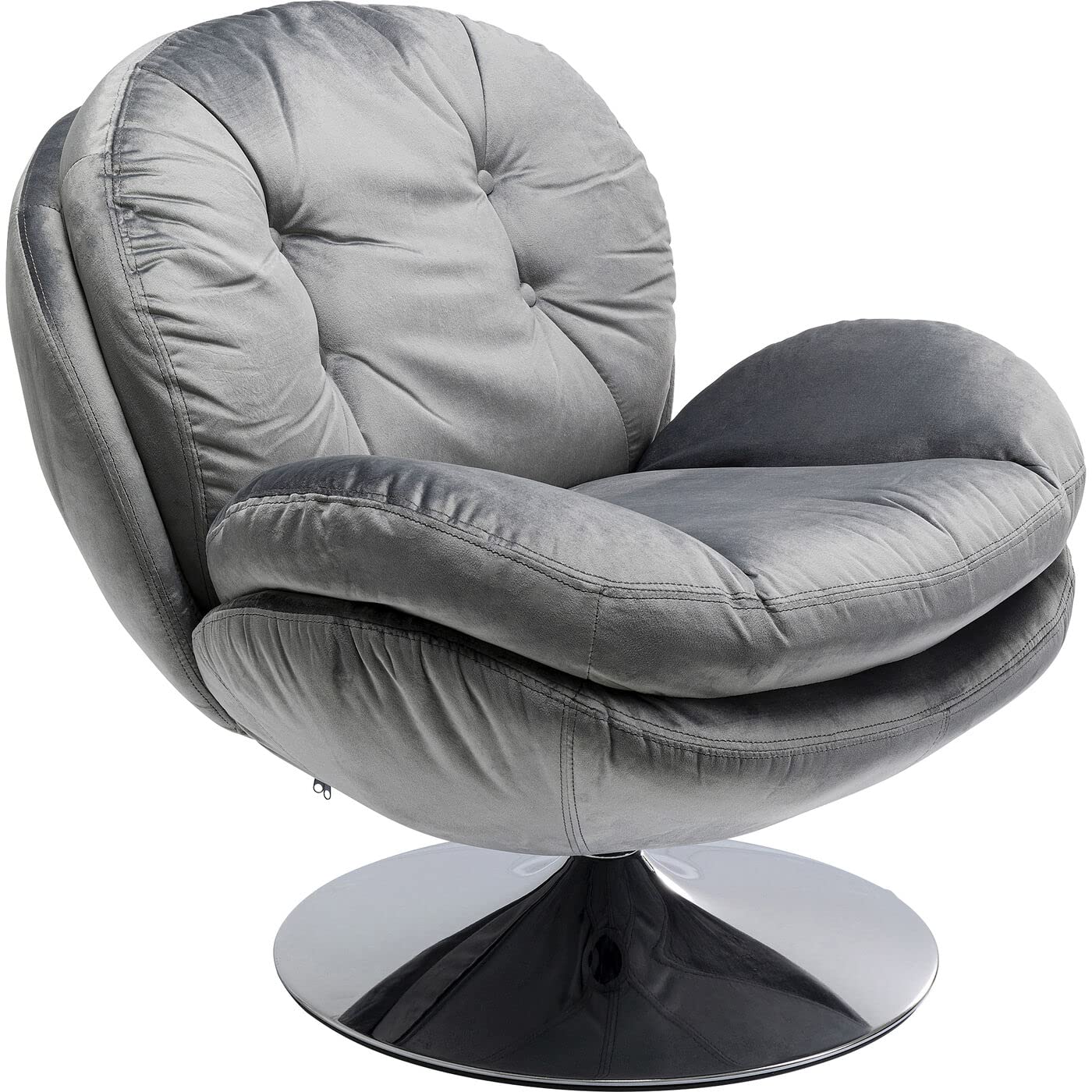 kare-design-drehsessel-cosy-grau-84x81x83-cm-polstersessel-samtoptik-retro image 4