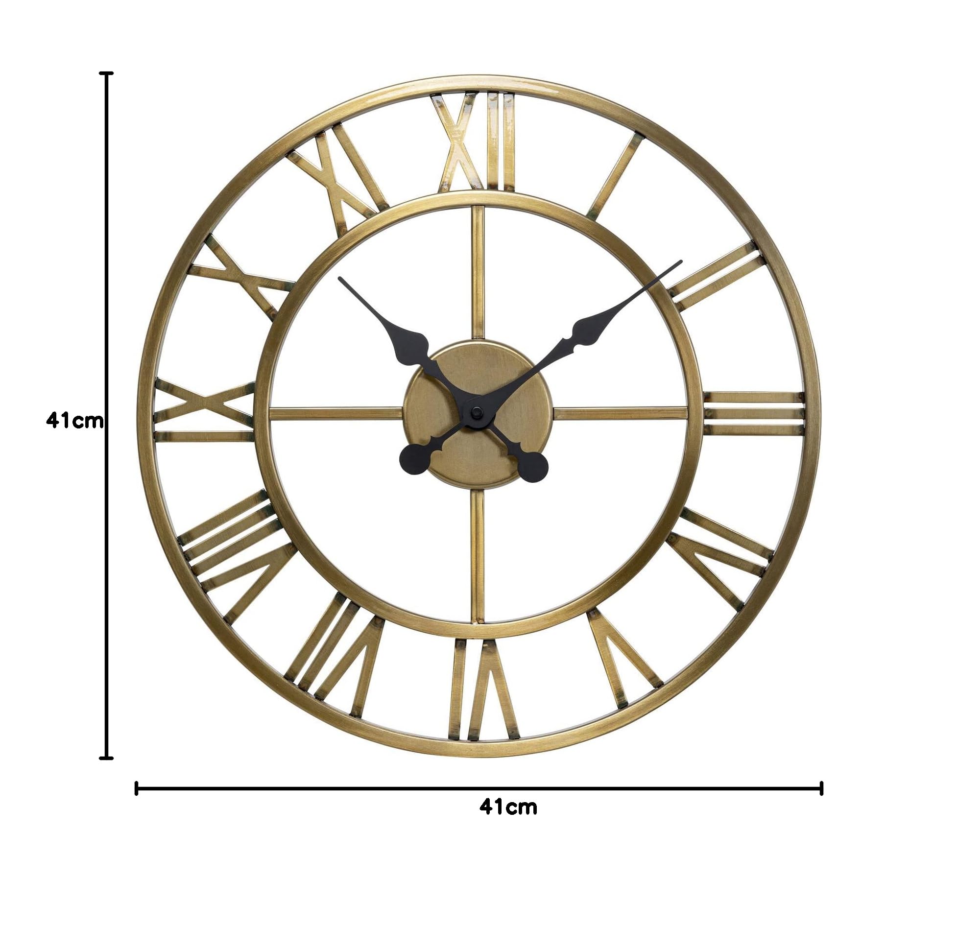 kare-design-wanduhr-roman-brass-41cm-schwarz-gold-mit-r-mischen-ziffern image 4