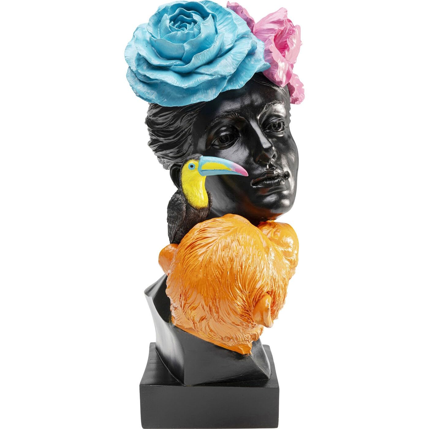 kare-design-deko-figur-jungle-lady-schwarz-bunt-40-cm image 4