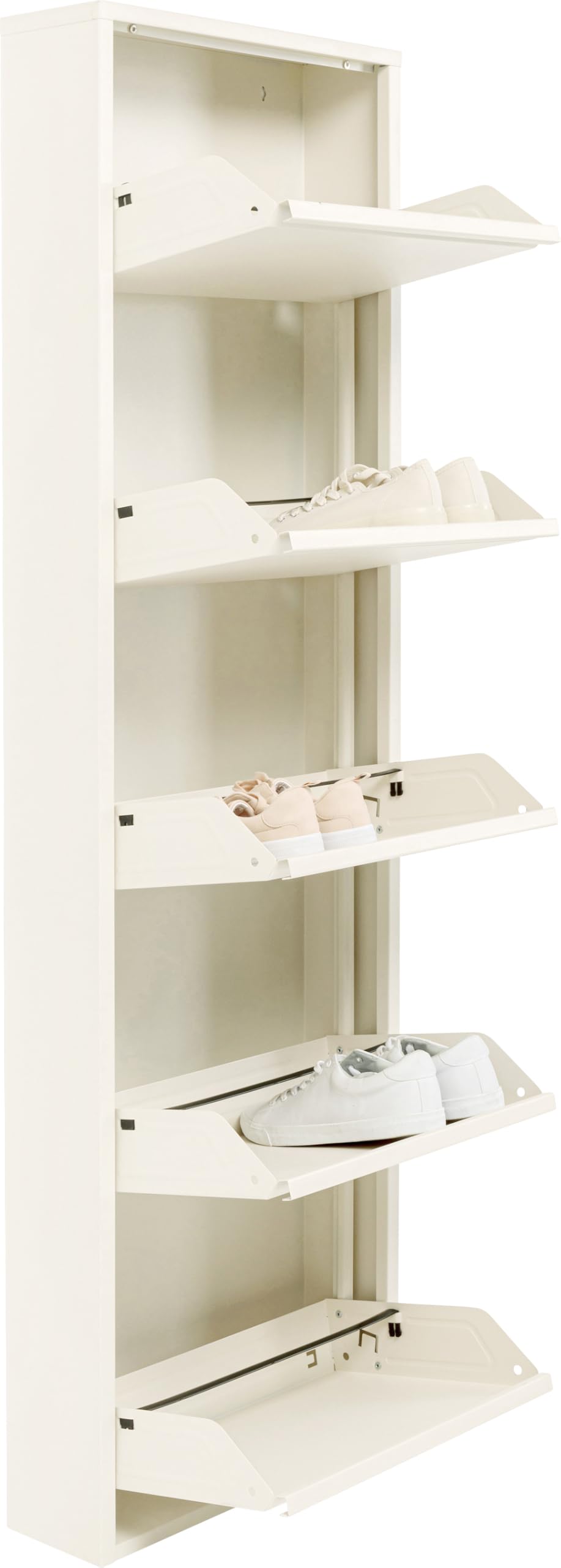kare-design-schuhschrank-caruso-creme-5-klappen-stahl-170-cm-hoch image 3