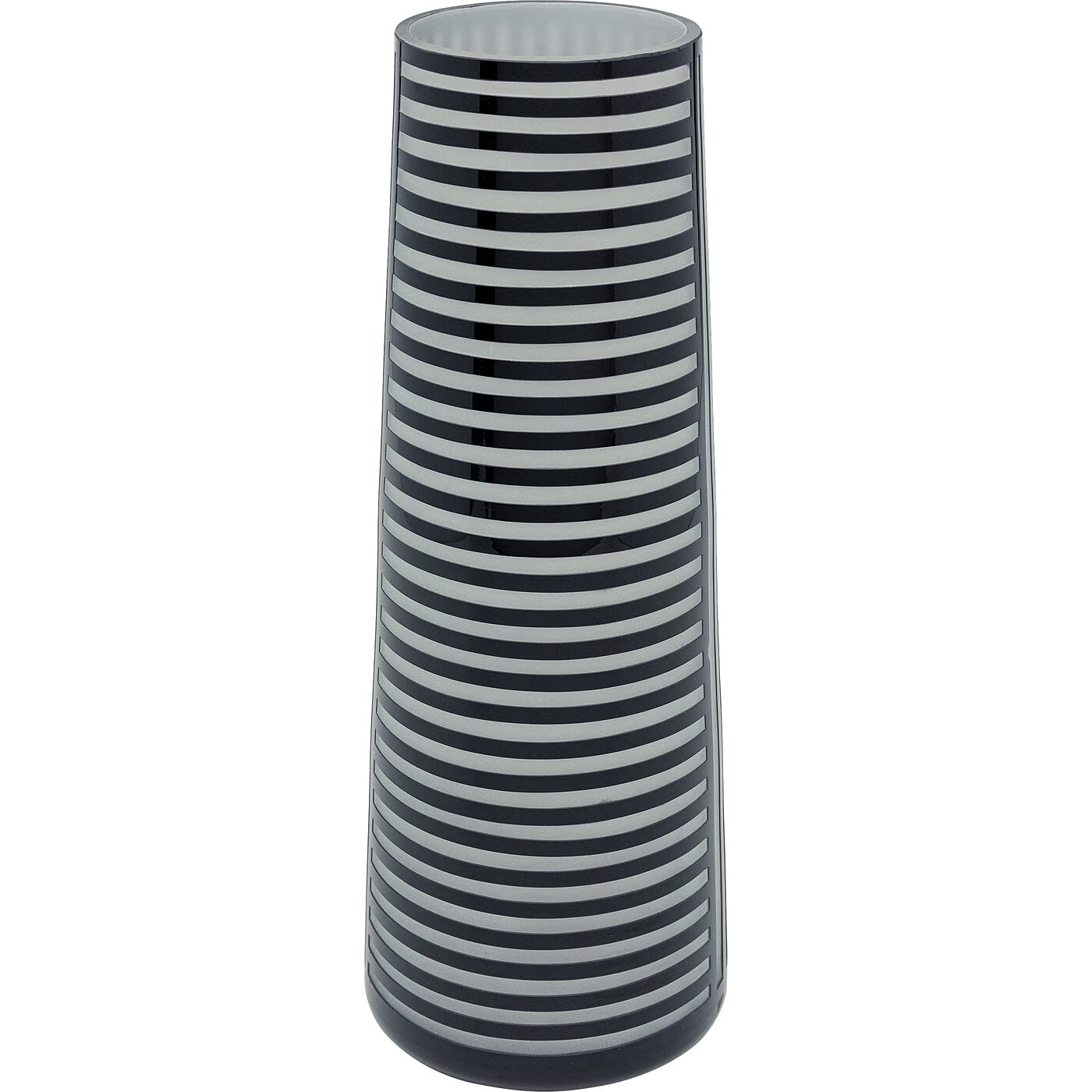kare-design-vase-brillar-37-cm-schwarz-wei-e-blumenvase-aus-sandgestrahltem-glas image 3