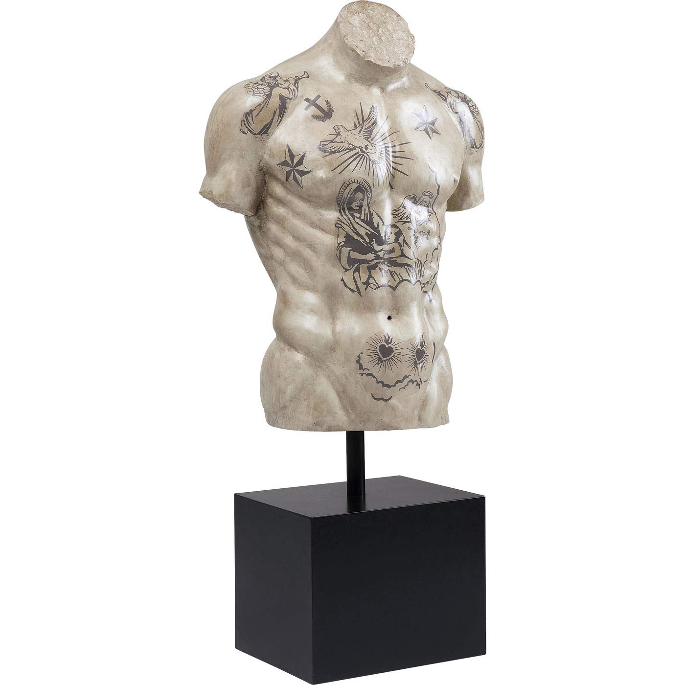 kare-design-torso-tattoo-deko-objekt-xl-125x63x35-cm-skulptur-kunststein image 2