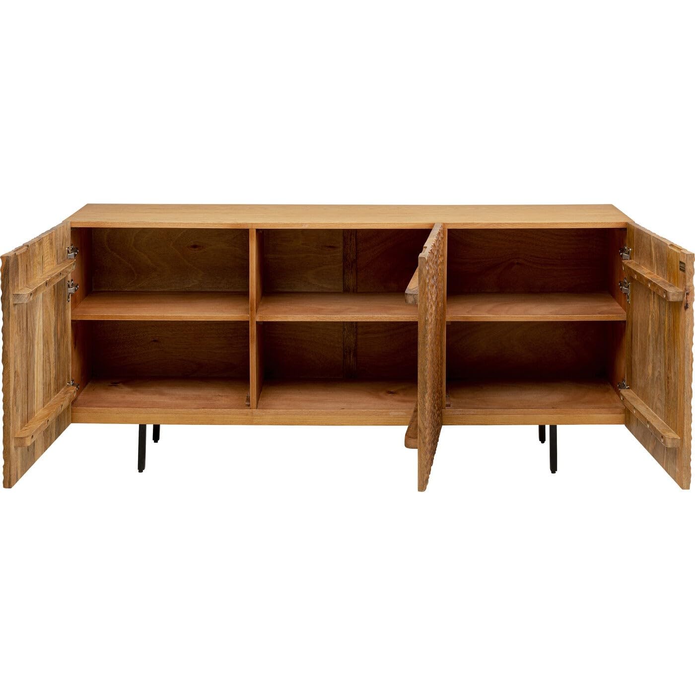kare-design-hammer-sideboard-braun-massivholz-sideboard-mit-3-t-ren-75x160x38-cm image 5