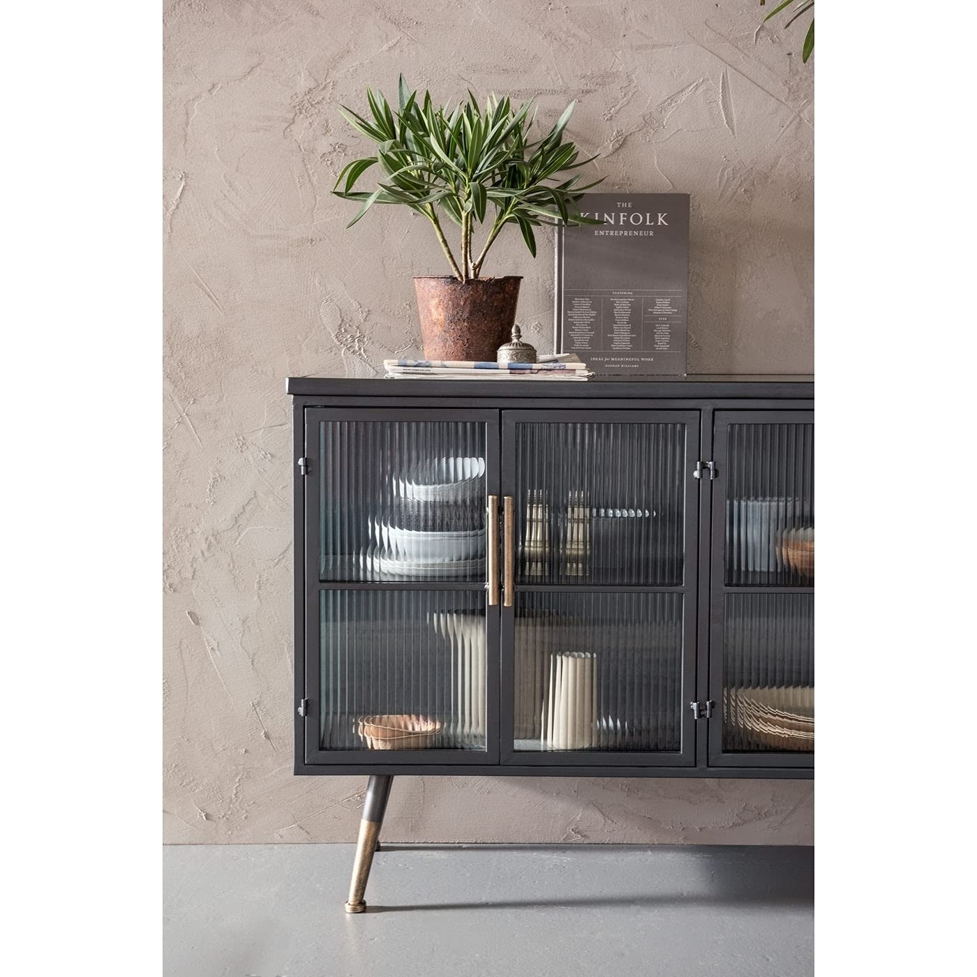 kare-design-la-gomera-sideboard-4-t-ren-tv-board-120x35x75-cm-stahl-schwarz-mit- image 5