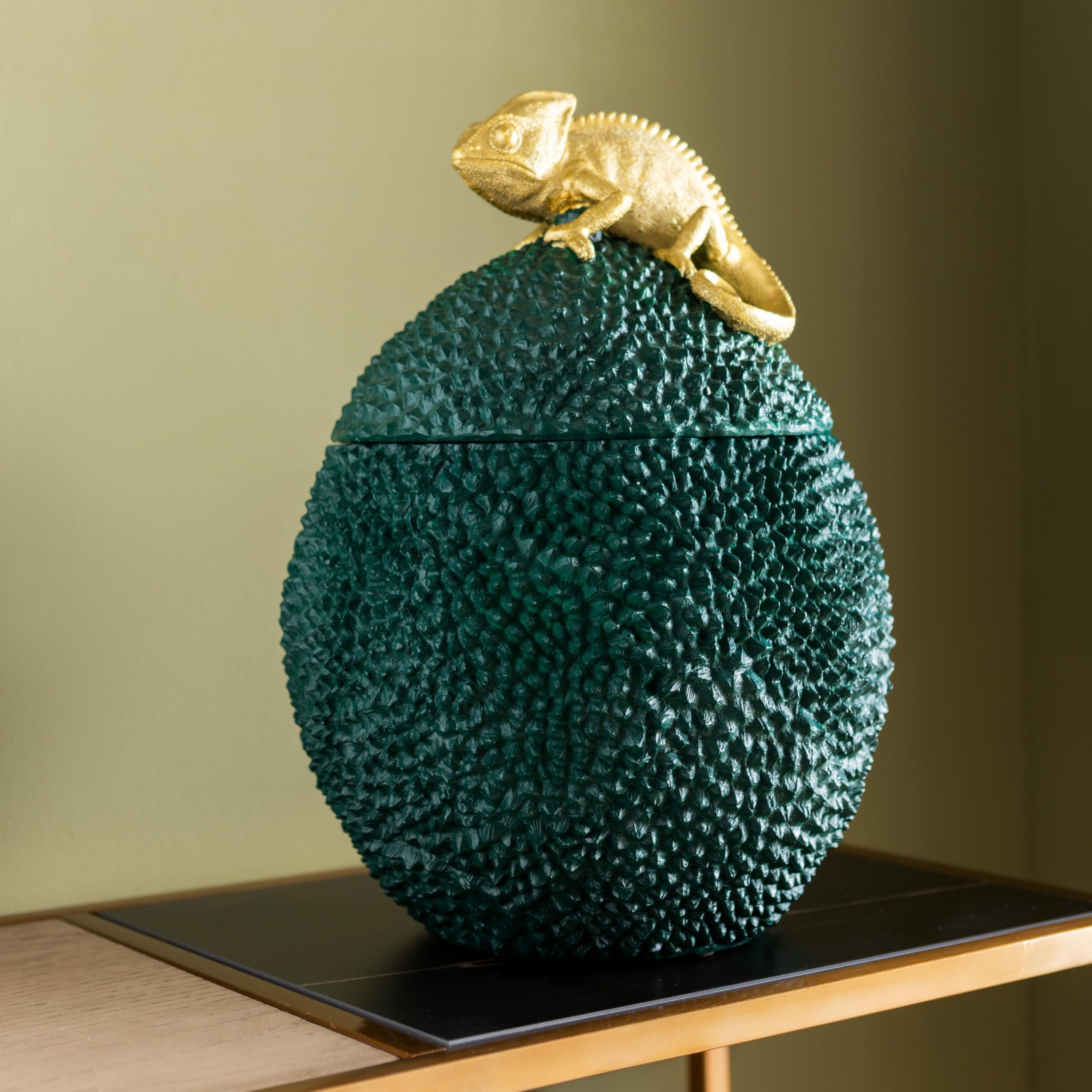 kare-design-dekobox-cham-leon-34-gold-dekorative-dose-dunkelgr-n-einheitsgr-e image 2