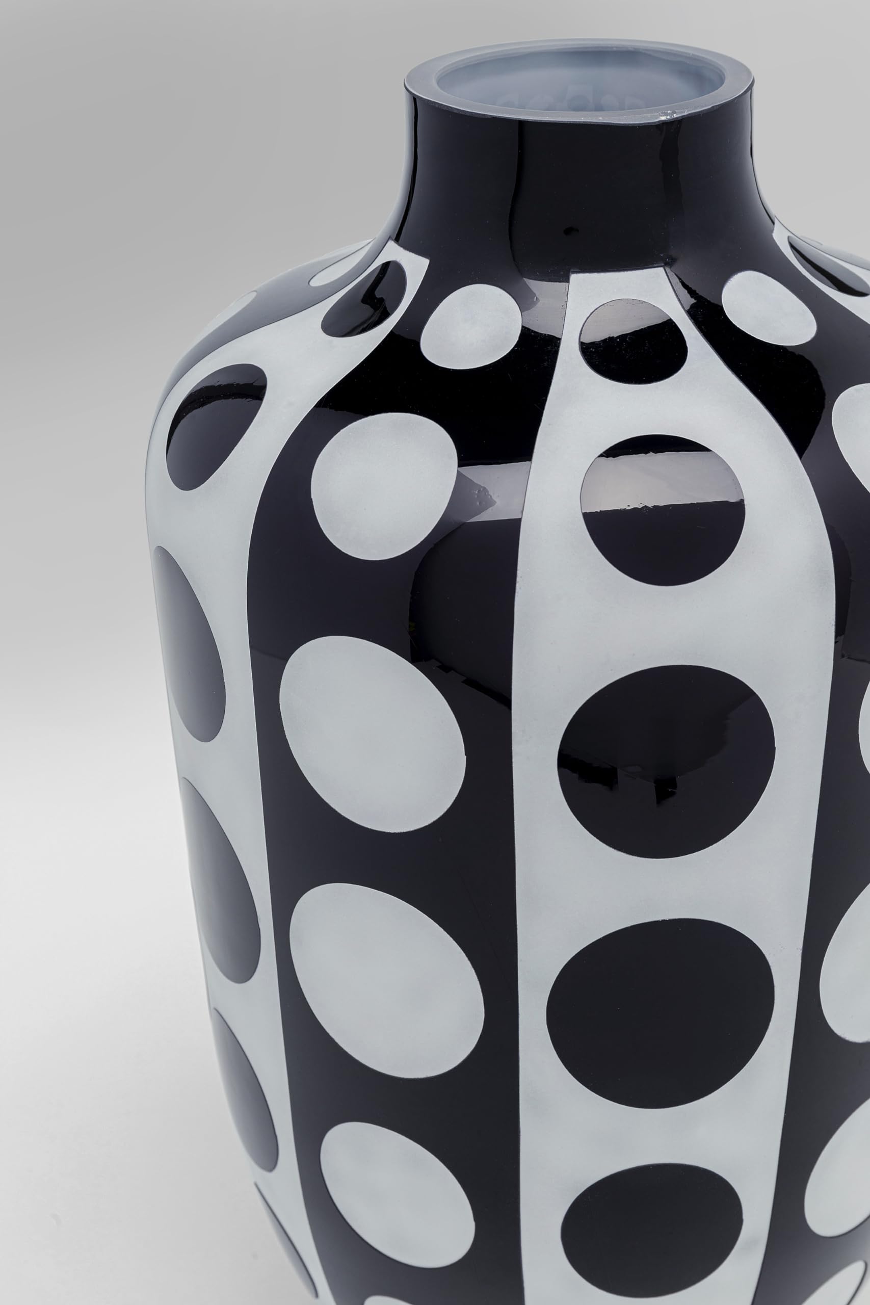 kare-design-vase-brillar-45-cm-glasvase-schwarz-wei-mit-polka-dots image 5