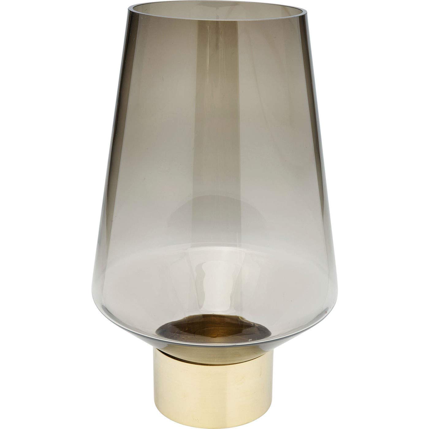 kare-design-vase-noble-braun-mundgeblasene-glasvase-40-cm-mit-messingsockel image 1