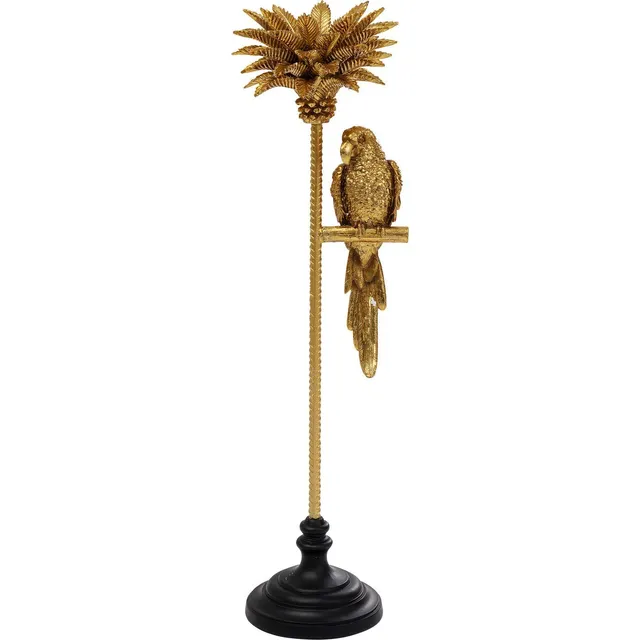 kare-design-parrot-on-palm-tree-kerzenst-nder-schwarz-gold-97x27-5x26-cm image 1
