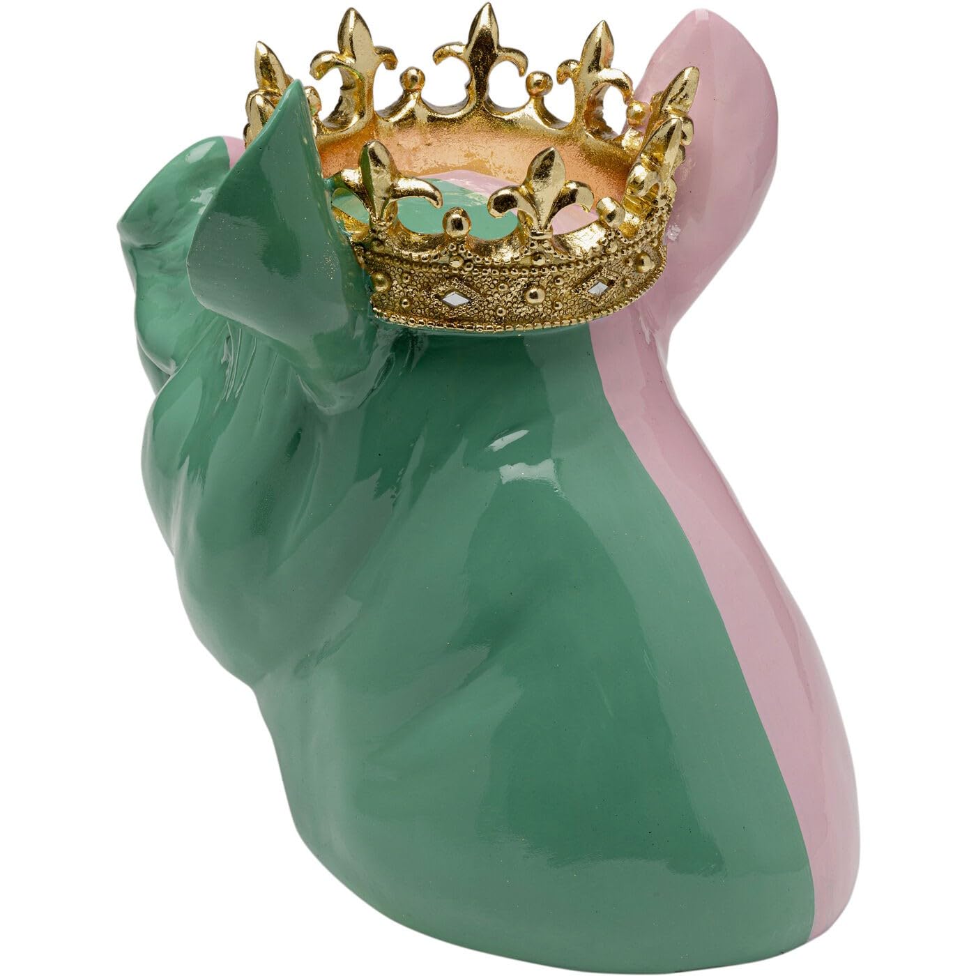 kare-design-deko-figur-crowned-pig-gr-n-pink-28-cm-gekr-ntes-schwein-handbemalt- image 4