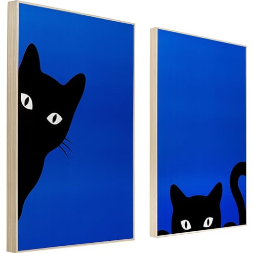 kare-design-ciao-gatto-wandbild-2er-set-blau-schwarz-60x40x3-cm image 8