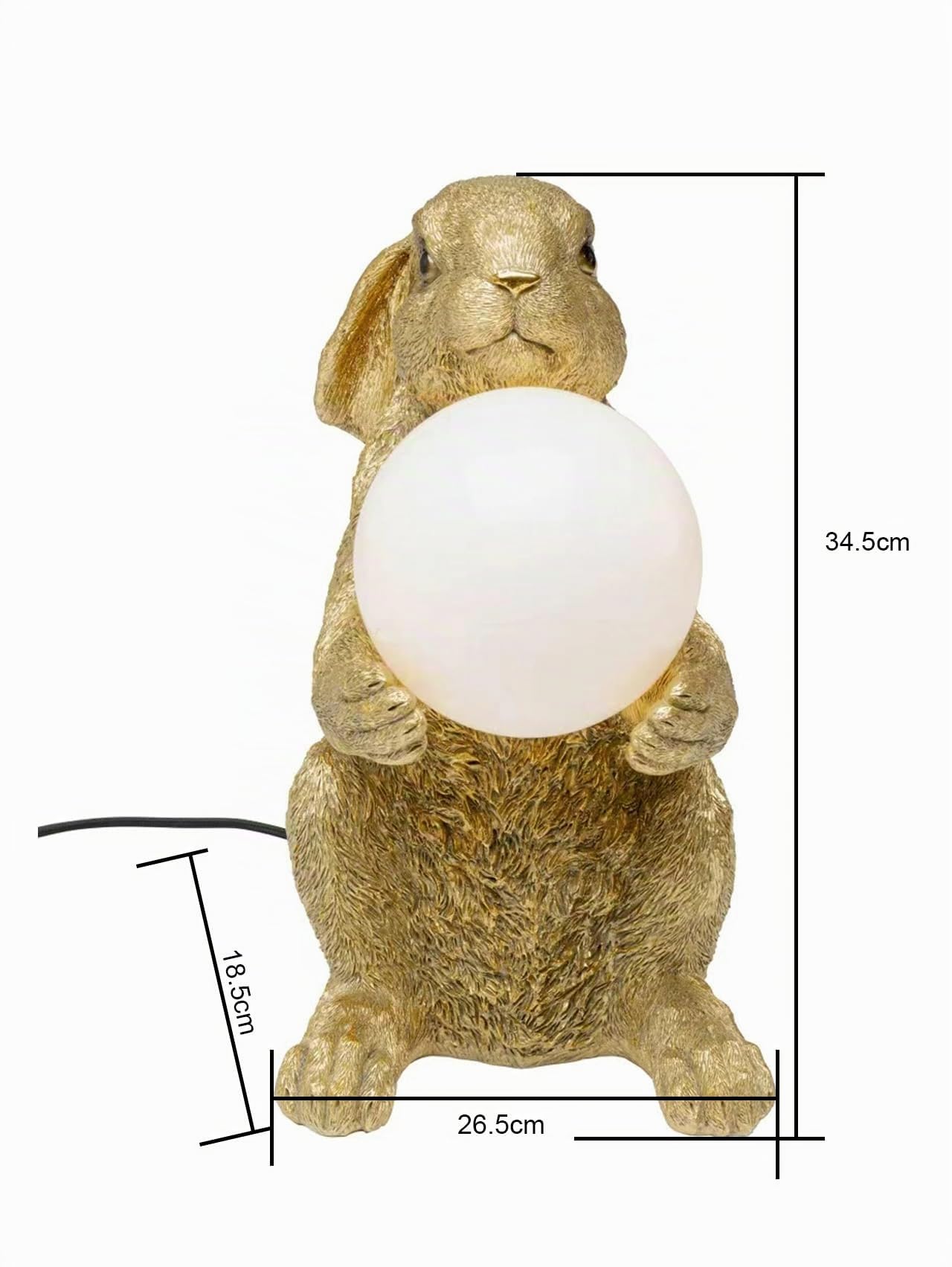 kare-design-sweet-rabbit-tischleuchte-gold-mit-hasen-motiv-und-glas-schirm-e27 image 2