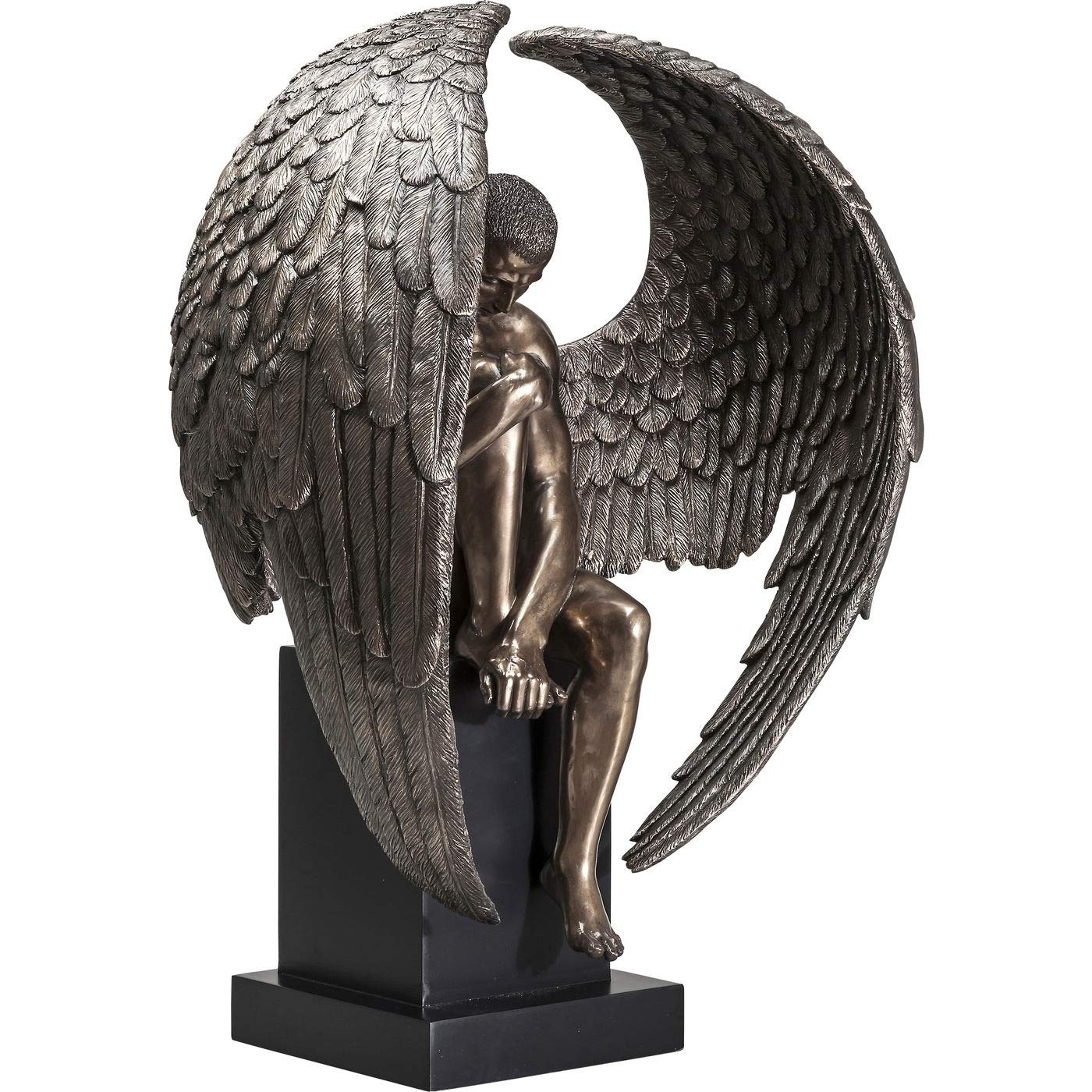 kare-design-nude-sad-angel-dekofigur-sitzender-engel-braun-63x48x32-cm image 2