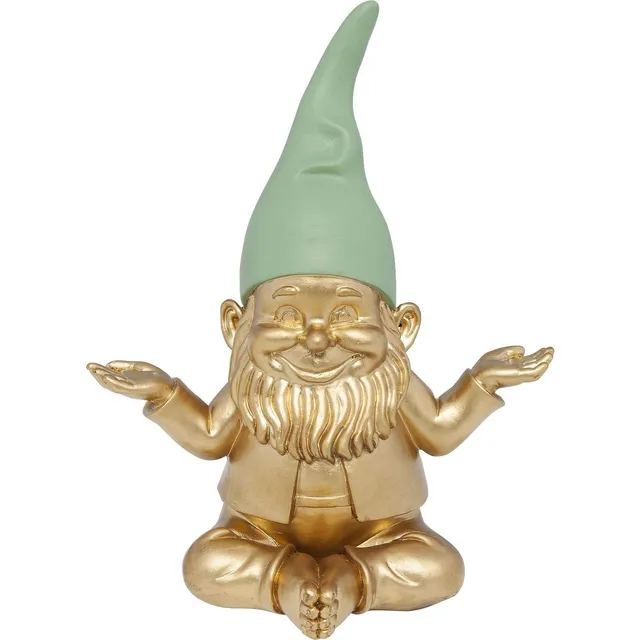 kare-design-zwerg-meditation-deko-figur-gold-gr-n-19x15x10-cm image 1