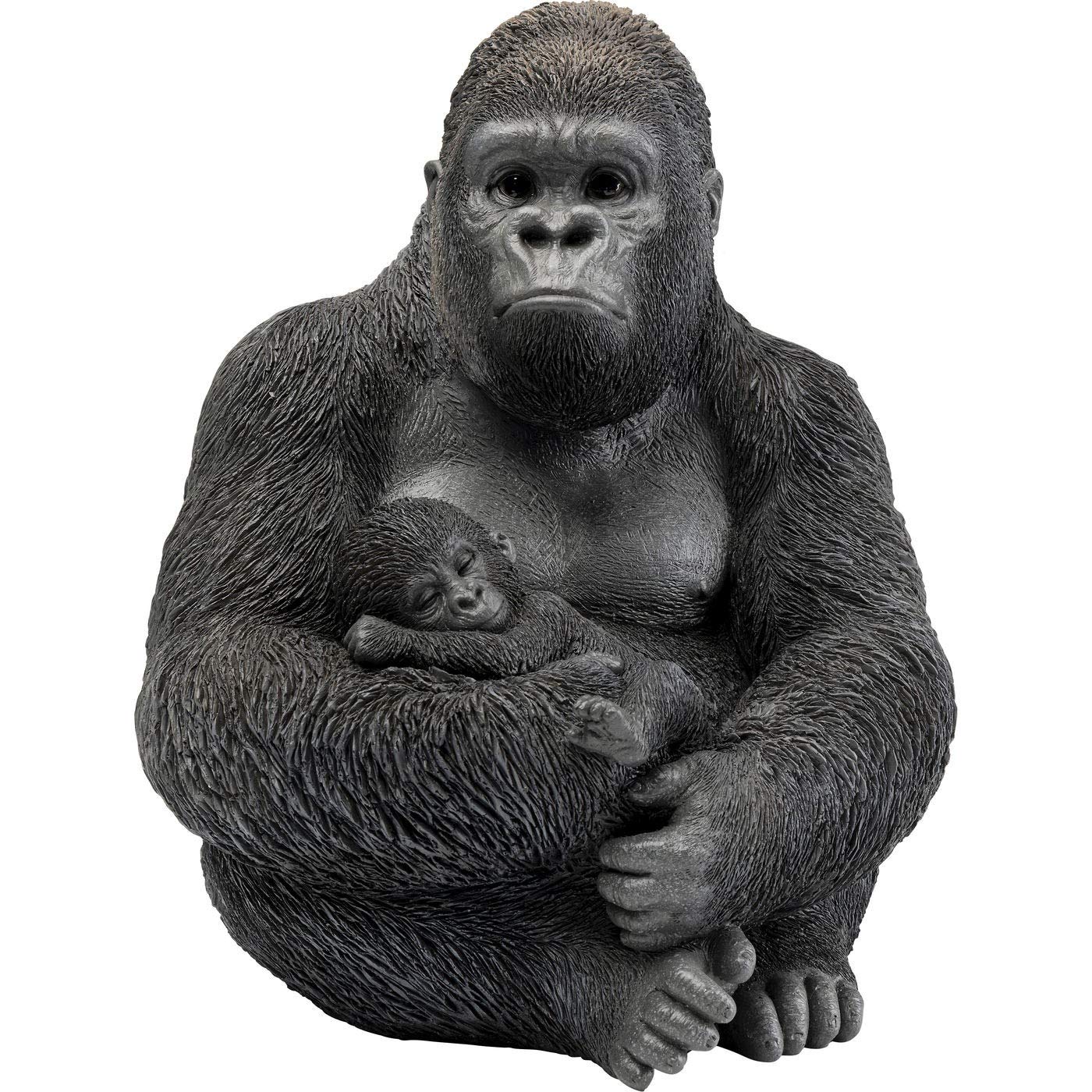 kare-design-deko-objekt-cuddle-gorilla-family-schwarz-40x33x31-cm image 1