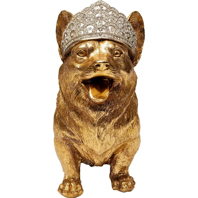 kare-design-deko-objekt-royal-standing-corgi-gold-40x54x20-cm image 1