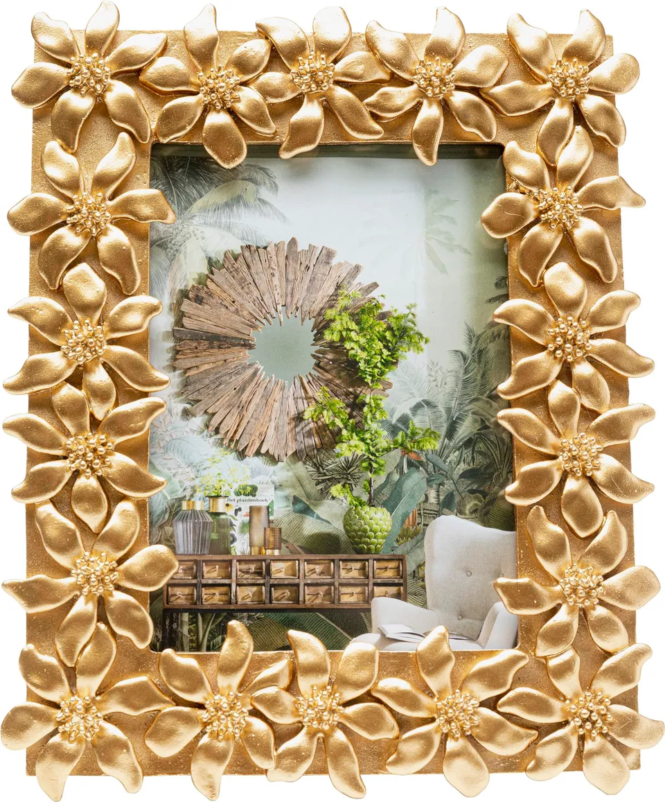 kare-design-bilderrahmen-flower-gold-21x26-cm-handgefertigt image 1