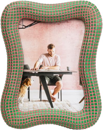 kare-design-wavy-bilderrahmen-gr-n-a5-handbemalt-stehend-und-wandmontage-23x18x2 image 8