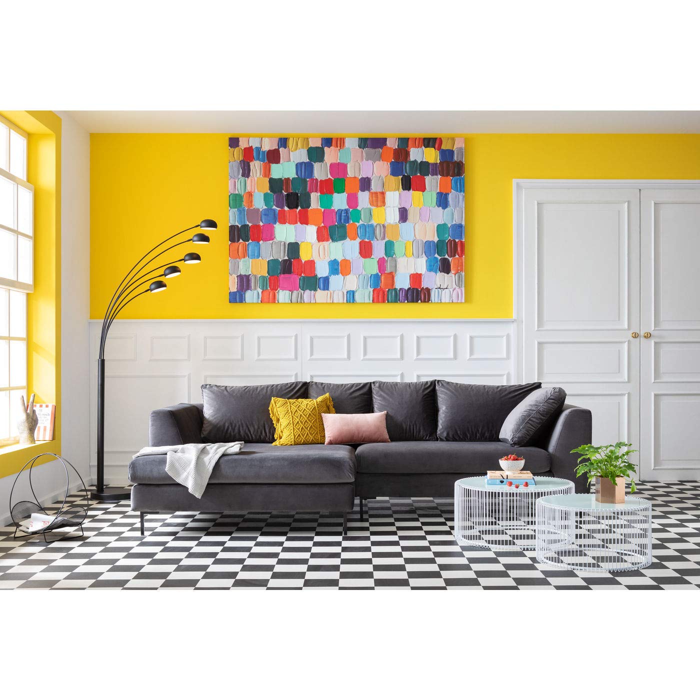 kare-design-bild-touched-colorful-dots-140x200x3-5-cm-abstraktes-leinwandbild-mi image 2