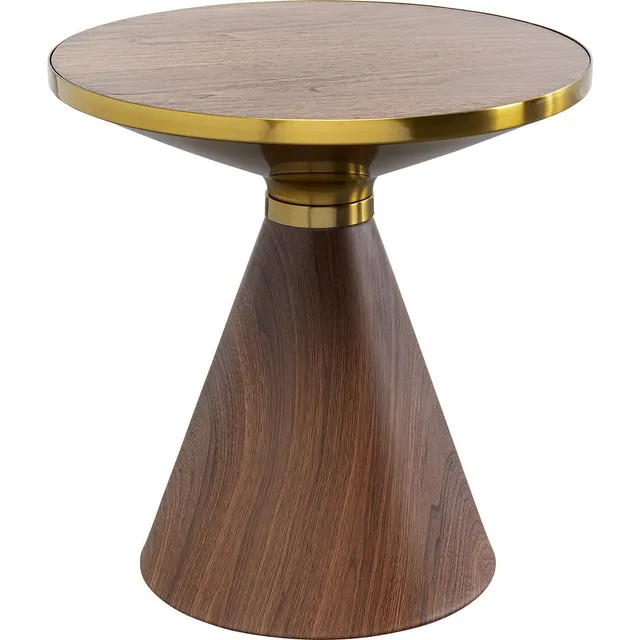 kare-design-beistelltisch-cono-braun-gold-50-cm-walnussholz image 1