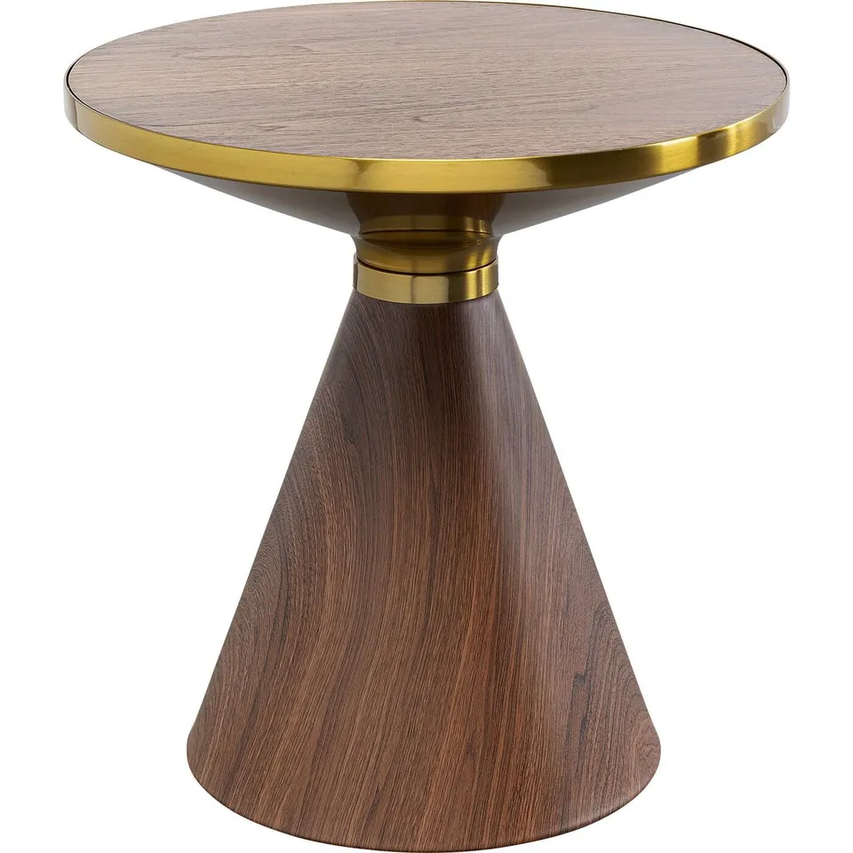 kare-design-beistelltisch-cono-braun-gold-50-cm-walnussholz image 1