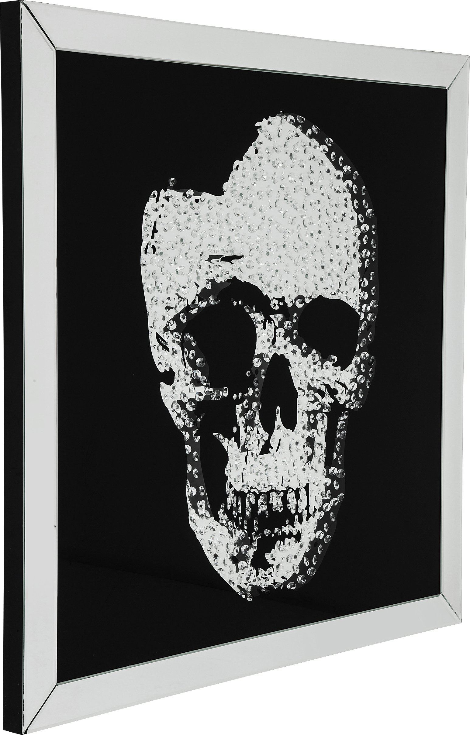 kare-design-frame-mirror-skull-glasbild-totenkopf-schwarz-silber-100x100x4-5-cm image 4