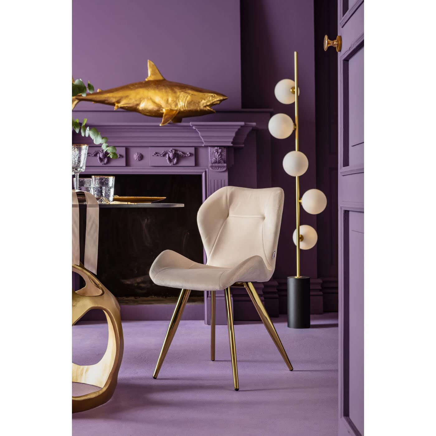 kare-design-stuhl-viva-creme-samtoptik-82x50x59-cm-esszimmerstuhl image 2