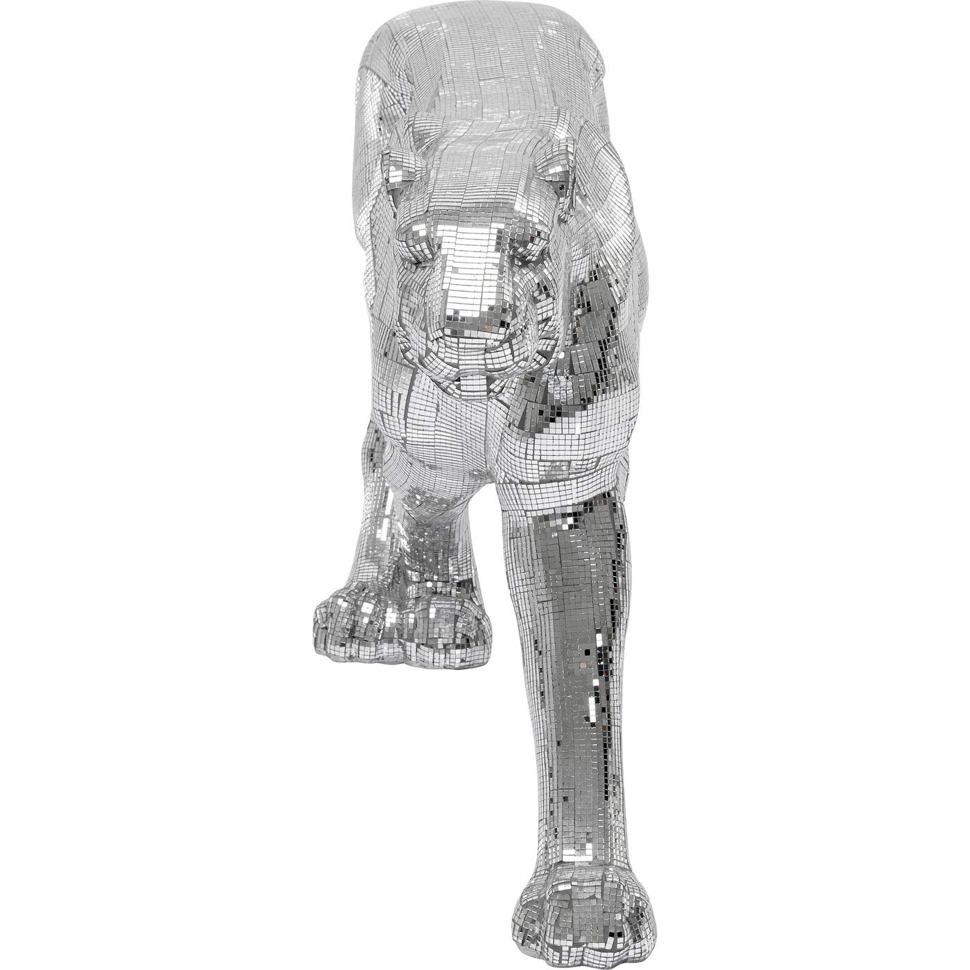 kare-design-deko-objekt-leopard-mosaic-silber-129-x-25-x-50-cm-boden-skulptur image 3