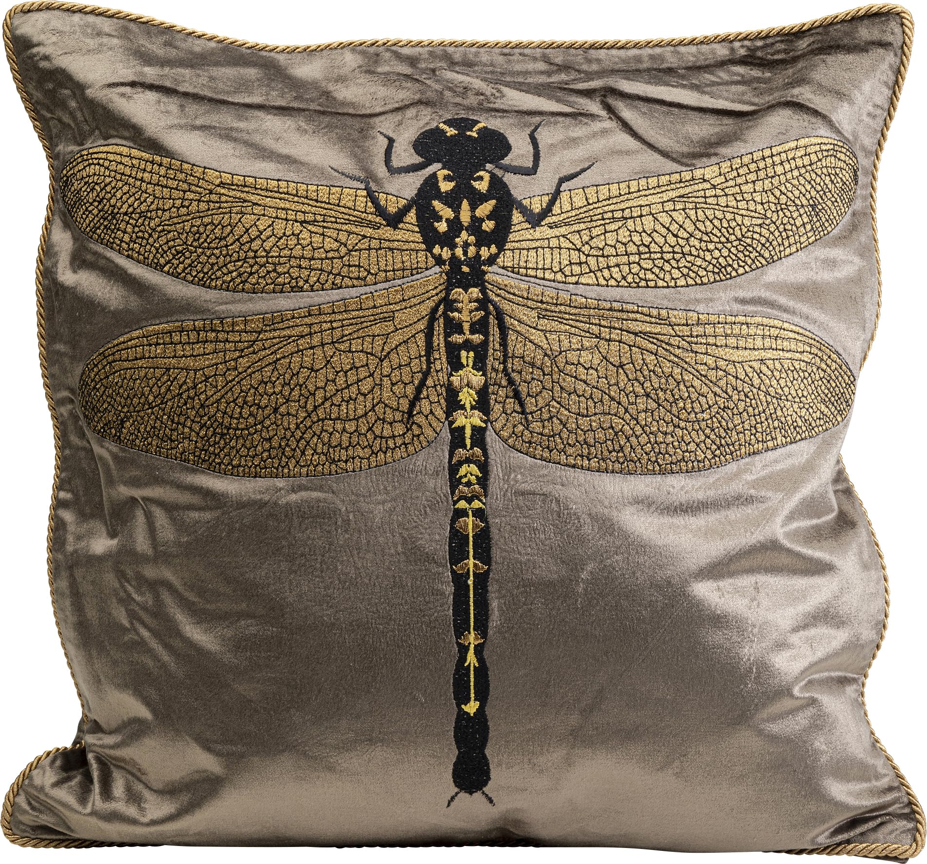 kare-design-glitter-dragonfly-kissen-braun-40x40-cm-inkl-f-llung image 1