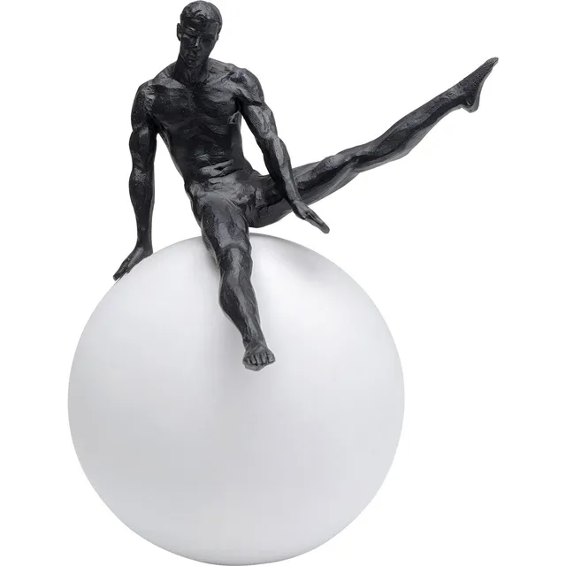 kare-design-objekt-athletic-33-cm-schwarz-wei-e-deko-skulptur-33x27x22-cm image 1