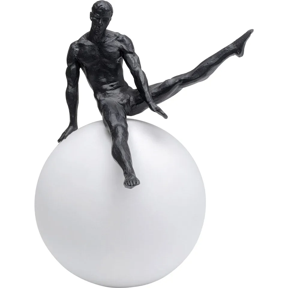kare-design-objekt-athletic-33-cm-schwarz-wei-e-deko-skulptur-33x27x22-cm image 1