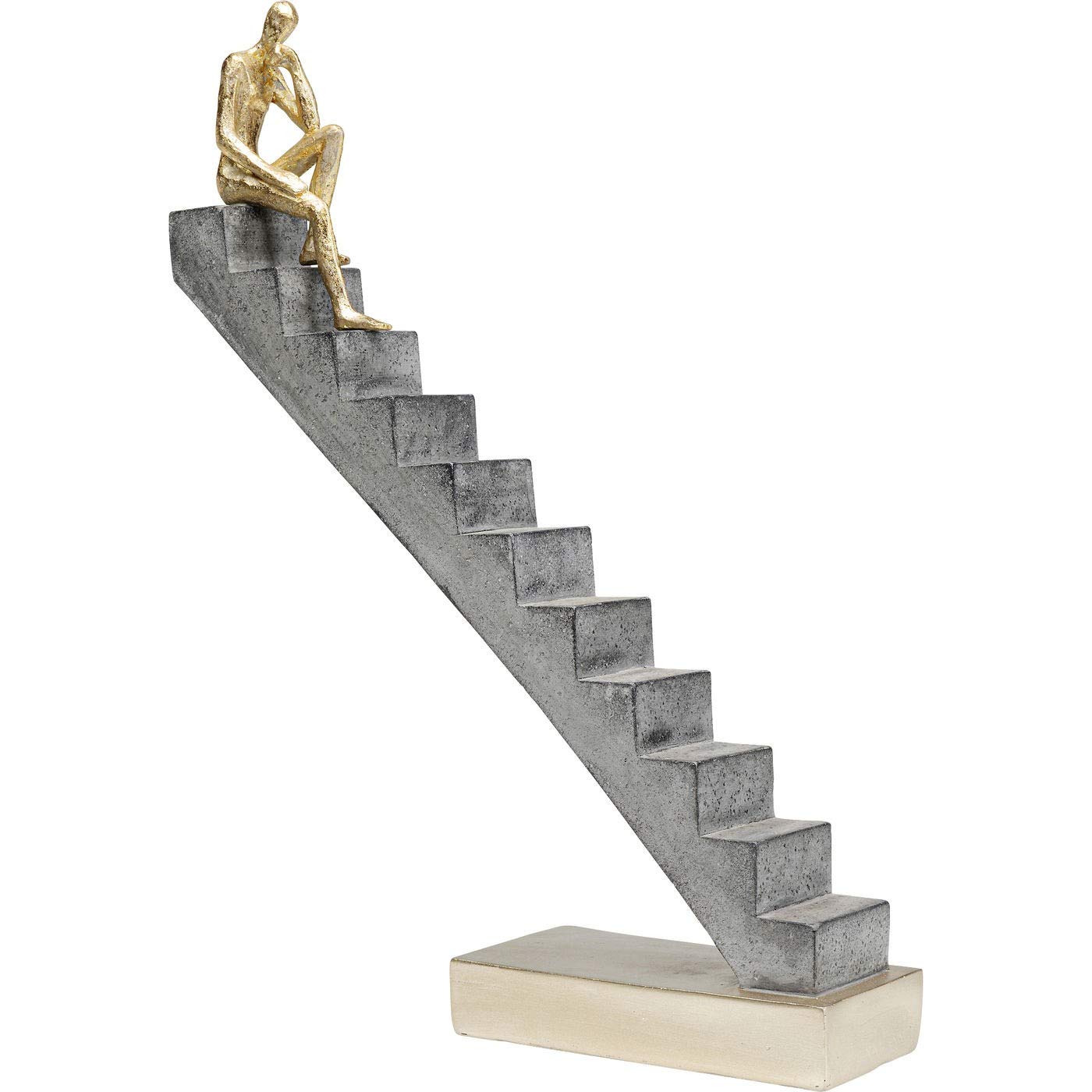 kare-design-deko-objekt-stairway-grau-gold-37-cm-skulptur image 5
