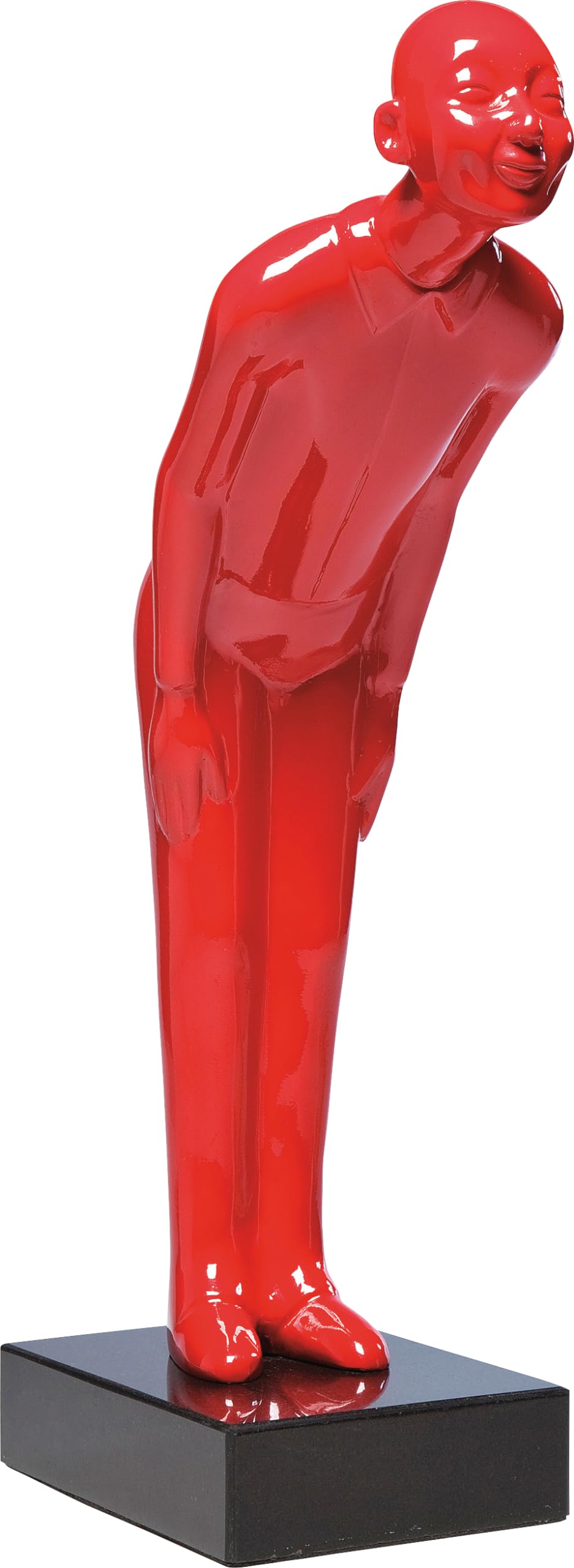 kare-design-welcome-guest-deko-figur-rot-fiberglas-auf-marmorsockel-46x13x20-cm image 3