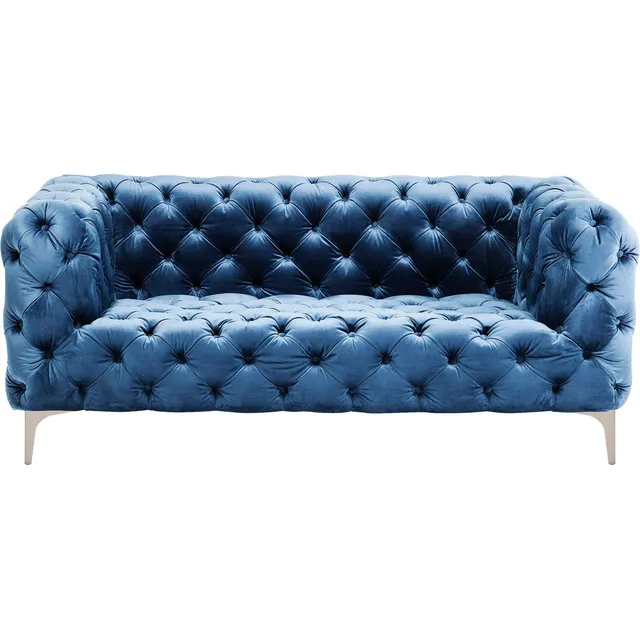 kare-design-sofa-look-2-sitzer-blau-samtoptik-77x178x90-cm image 1