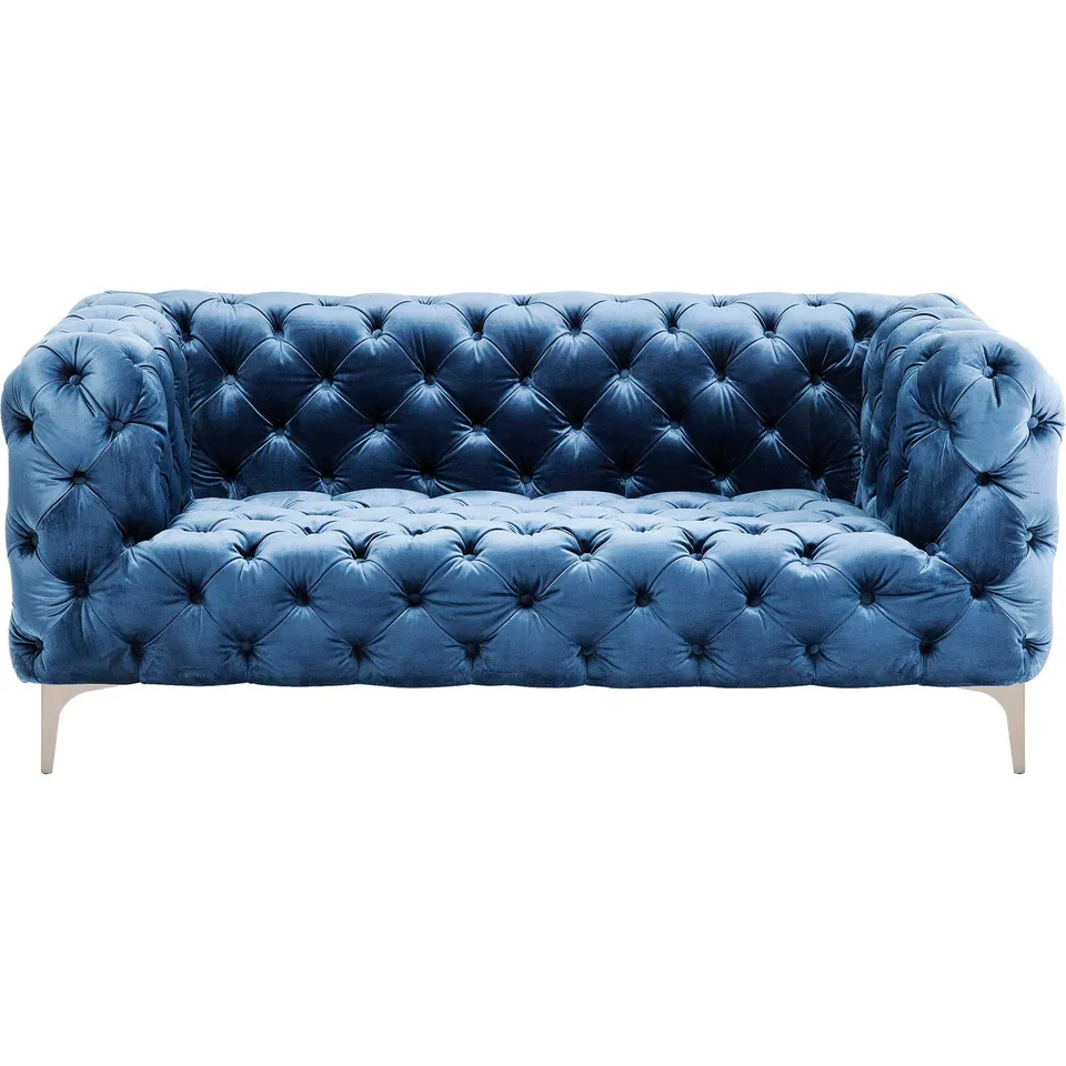kare-design-sofa-look-2-sitzer-blau-samtoptik-77x178x90-cm image 1
