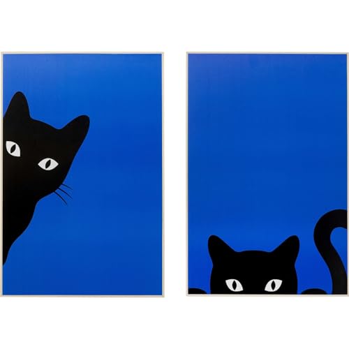 kare-design-ciao-gatto-wandbild-2er-set-blau-schwarz-60x40x3-cm image 6