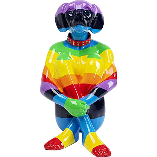 kare-design-deko-figur-sitting-dog-rainbow-mehrfarbig-80x45x66-cm image 7