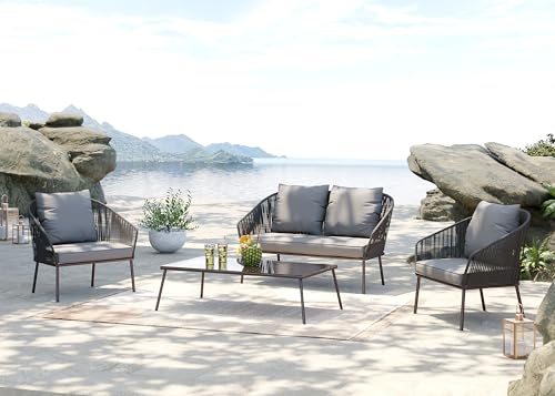 kare-design-sitzgruppe-elba-quattro-grau-outdoor-lounge-set-2-sitzer-2-sessel-ti image 6
