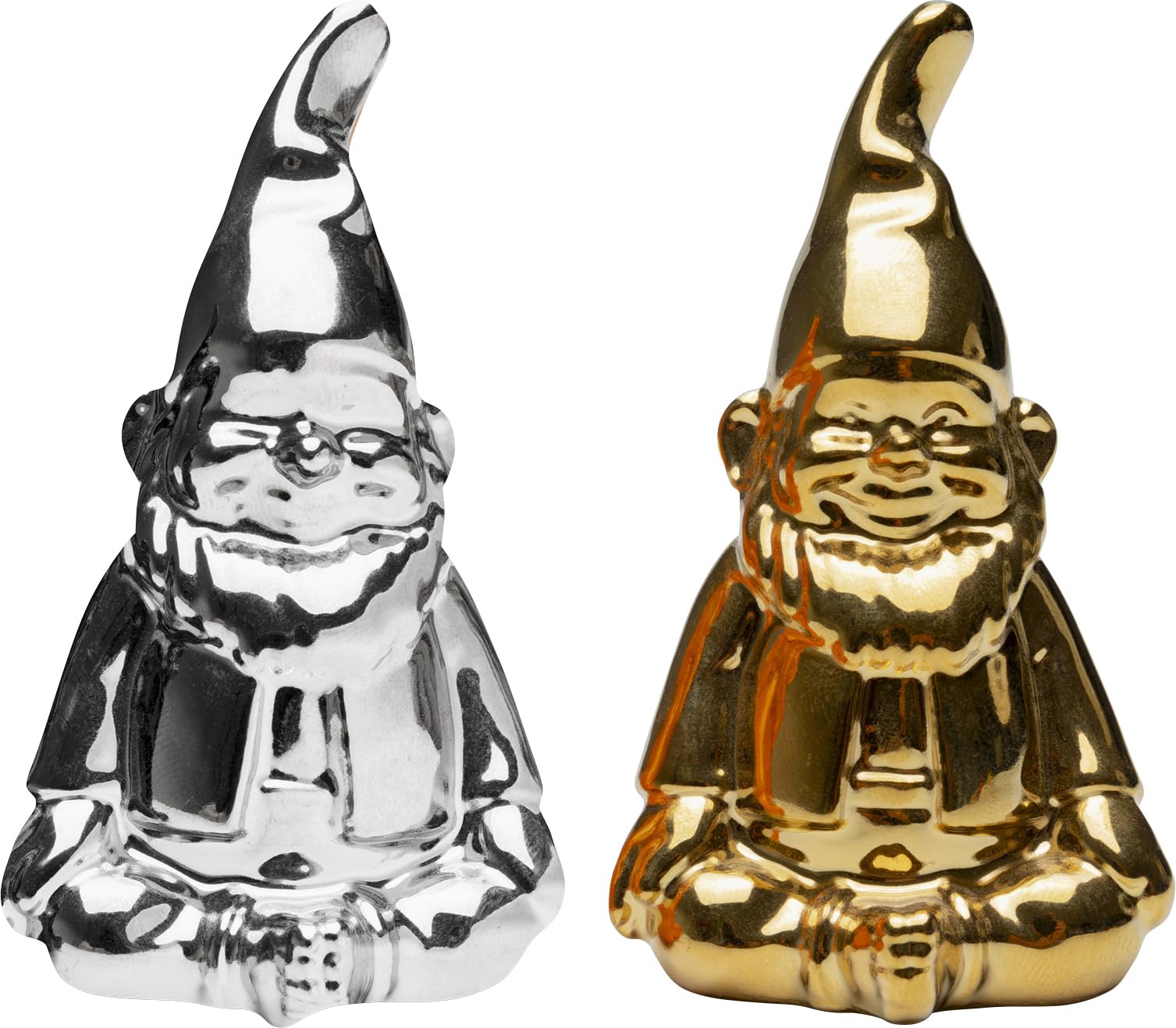 kare-design-salz-und-pfefferstreuer-zwerg-2er-set-gold-silber-porzellan image 1