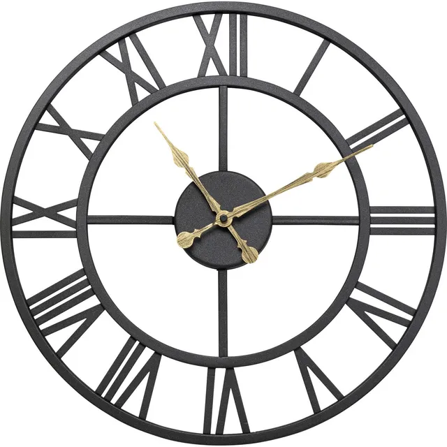kare-design-wanduhr-roman-schwarz-41-cm-metall image 1