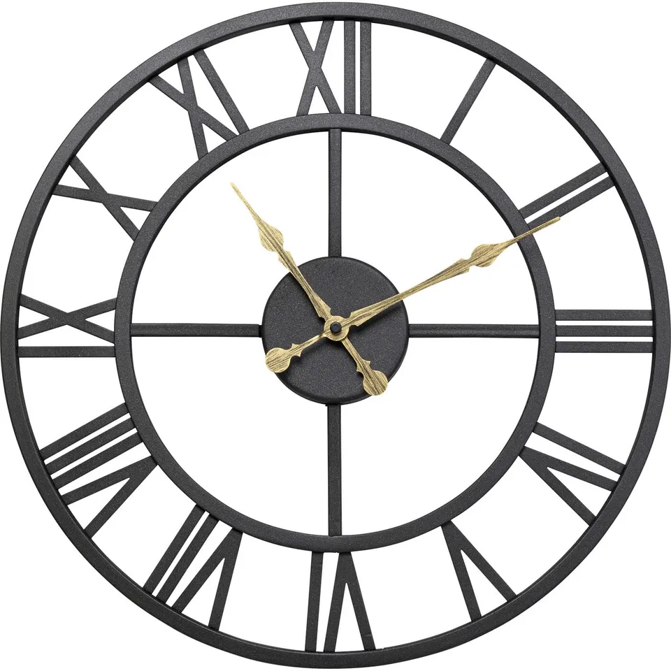 kare-design-wanduhr-roman-schwarz-41-cm-metall image 1
