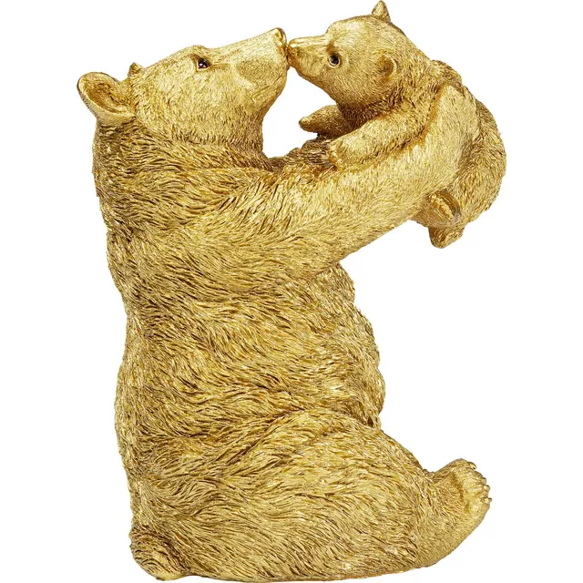 kare-design-dekofigur-bear-lucky-mom-gold-27-cm-handbemalter-b-r image 1